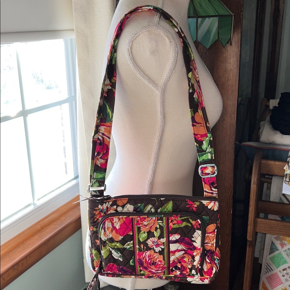 TWO PIECE SET Vera Bradley Little Hipster/Matching Wristlet Wallet English Rose.